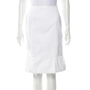 Oscar De La Renta White Skirt